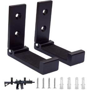 GuRK Gun Hooks,Folding Indoor Gun Racks with Padding,Excellent for Hanging or Storing Any Long Gun,Shotgun,Rifle,Sword and Bow,Sturdy Gun Wall Mount