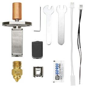 for Sprite Extruder 3D Printer Creality K1 k1 Max Xirbbo Updated All Metal Ceramic Hotend Replacement Heater Block Kit,with 0.4mm Brass Nozzles+Thermistor+Heating Pad+Silicone Sockliner