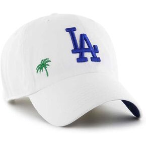 Los Angeles Dodgers White Confetti Buckle Strap Hat, Adjustable Fit