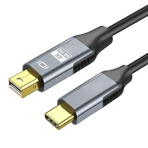 New USB C to Mini DP Cable 4k@60Hz, USB C Thunderbolt 3 to Mini DisplayPort Cable 6FT, Compatible for Phone 15 16 Series, Surface Book 2, Galaxy S23 S21/9/10/20
