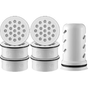 Dreyoo Water Pitcher Filter Replacement Compatible with LS Home Dispenser and Pitcher Systems, 1 Membrane Micro Filter and 6 Activated Carbon Ion Exchange, Replacement 1 Year Pack