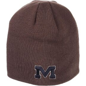 Zephyr Mississippi Rebels Gray Edge Skull Cap - NCAA Ole Miss Cuffless Winter Knit Beanie Toque Hat