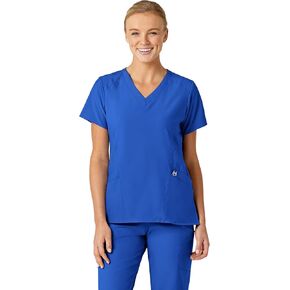 WonderWink womens Women's Stylized V-neck Top Medical Scrubs Shirt, Royal, 5-X-Large US