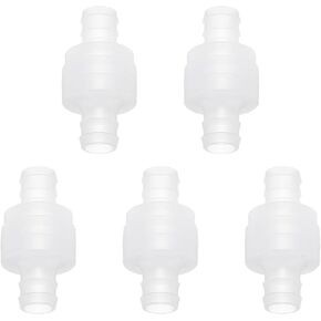 uxcell 10 Pcs Non Return Check Valves, 5/8" (15mm) Dia One Way Inline Hose Connector PP Plastic Hose Barb for Gas Liquid Air Water Tank Pump