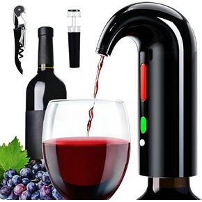 Electric Wine Aerator, Wine Aeration and Decanter Wine Dispenser Spout Pourer,Wine Accessories Gift for Wine Lovers-Black