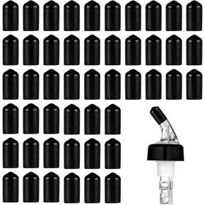 Pourers Dust Covers for Measured Liquor Pourer，Spout Cover Rubber Caps intended for Measured Liquor Pour Spout (Not Include the Spout) (Black, 100pcs)