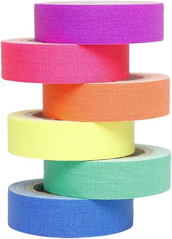 6 Rolls UV Tape Blacklight Reactive Fluorescent Cloth Tape Glow in The Dark Tapes Neon Gaffer Cloth Tape Party Supplies for Halloween in Saudi Arabia