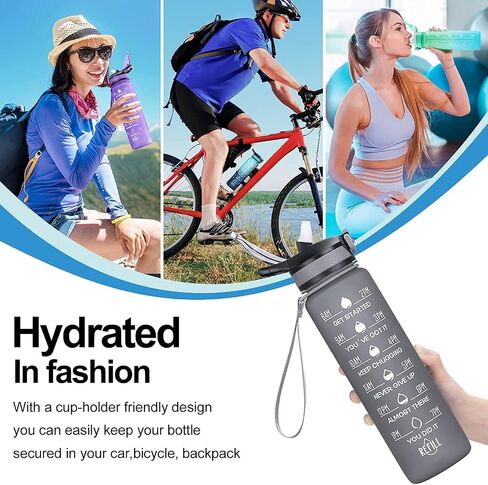 32OZ Water Bottles with Removable Straw & Time Marker, Motivational Water Bottle with BPA Free Tritan Material, Leakproof Water Jug for Fitness Sports (Forever Lost 24oz) in Saudi Arabia