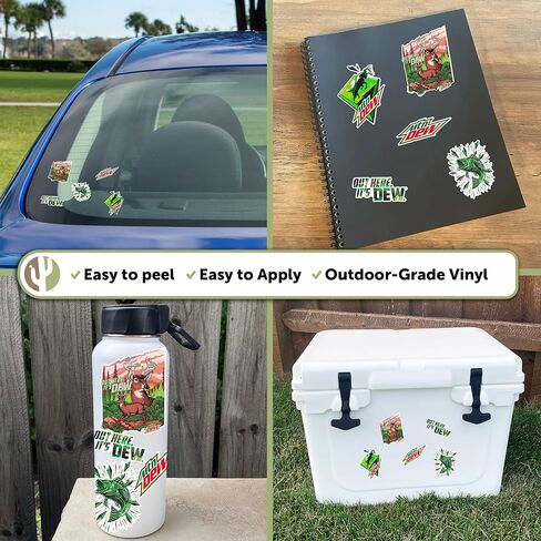 Desert Cactus Mountain Dew Mt Dew Dew Sticker Vinyl Secal Lacal Mater Botto Carbook (Type 2-6) in Saudi Arabia