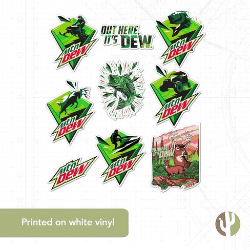 Desert Cactus Mountain Dew Mt Dew Dew Sticker Vinyl Secal Lacal Mater Botto Carbook (Type 2-6) in Saudi Arabia
