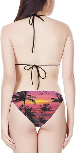 AFPANQZ Women's Bikini Sets Push Up Triangle Bikini Swimsuit Low Waist Bottom Tankini 2pcs Athletic Tank Top in Saudi Arabia