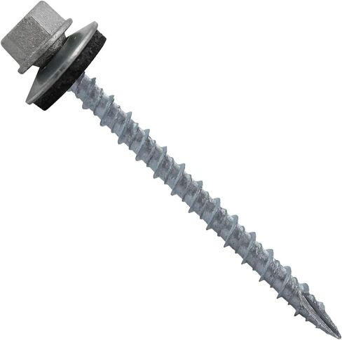 #10 Metal ROOFING SCREWS: (250) Screws x 2-1/2" Galvanized Hex Head Sheet Metal Roof Screw. Self starting metal to wood siding screws. EPDM washer. No Paint in Kuwait