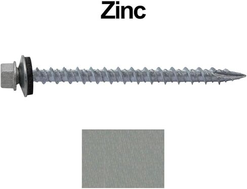 #10 Metal ROOFING SCREWS: (250) Screws x 2-1/2" Galvanized Hex Head Sheet Metal Roof Screw. Self starting metal to wood siding screws. EPDM washer. No Paint in Kuwait