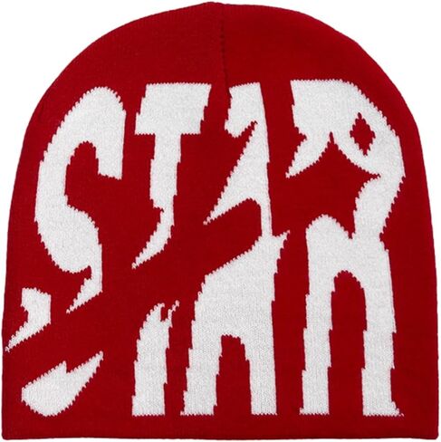 Y2K Beanie Hat for Men & Women Trendy Soft Stretchable Winter Cap, Star Design Warm Cold Weather Accessory in Kuwait