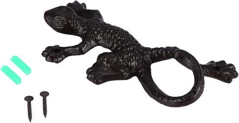 POPETPOP Cast Iron Gecko Wall Hooks - Rustic Vintage Coat Hooks, Wall Mounted Towel Hooks, Hanging Flowerpot Hooks for Indoor Outdoor Garden Decor in Saudi Arabia
