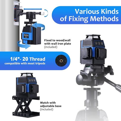 Laser Level Self Leveling - Jkaoclever 12 Lines 3x360° Laser Level, 150FT Green Cross Line Laser Level for Construction/Picture Hanging -Vertical/Horizontal Line, 2 Batteries in Saudi Arabia