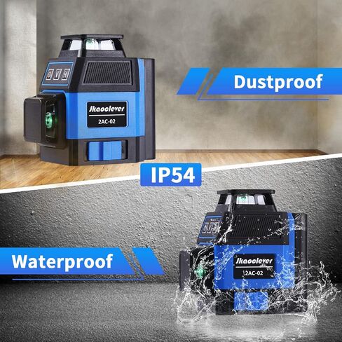 Laser Level Self Leveling - Jkaoclever 12 Lines 3x360° Laser Level, 150FT Green Cross Line Laser Level for Construction/Picture Hanging -Vertical/Horizontal Line, 2 Batteries in Saudi Arabia
