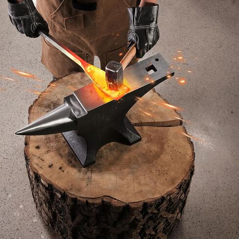 VEVOR Single Horn Anvil, 110lbs Cast Steel Anvil, High Hardness Rugged Round Horn Anvil for Blacksmiths, with Large Countertop and Stable Base, Metal Working Tool for Metal Bending, Shaping, Twisting in Saudi Arabia