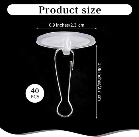 Teaaha 40 Pack Self Adhesive Ceiling Hooks for Wall, Sticky Damage-Free No-Drill Ceiling Discs Stick on Hooks, Removable Clear Wall Hanger for Festival Wedding Birthday Party Christams Decorations in Saudi Arabia