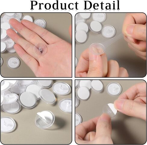 Teaaha 40 Pack Self Adhesive Ceiling Hooks for Wall, Sticky Damage-Free No-Drill Ceiling Discs Stick on Hooks, Removable Clear Wall Hanger for Festival Wedding Birthday Party Christams Decorations in Saudi Arabia