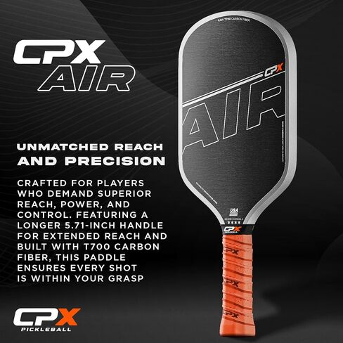CPX Air Carbon Fiber Pickleball Paddle 16MM, USA Pickleball Approved, T700 Carbon Fiber Surface, Honeycomb Core, Designed in Chicago, USA in Saudi Arabia