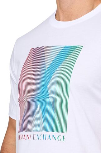 Armani Exchange Men's Regular Fit Cotton Jersey Gradient Box Colored Logo Tee in Saudi Arabia