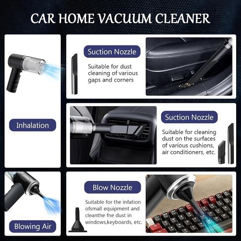 MINI CLEANER COLLER LALLLAD 4000PA ، منظف لوحة مفاتيح الكمبيوتر القابل لإعادة الشحن ، فراغ صغير محمول للسيارة المكتبية. in Saudi Arabia