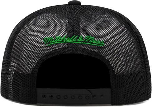 Mitchell & Ness Boston Celtics NBA Script Trucker Mesh Snapback Hat Cap - Black in Kuwait