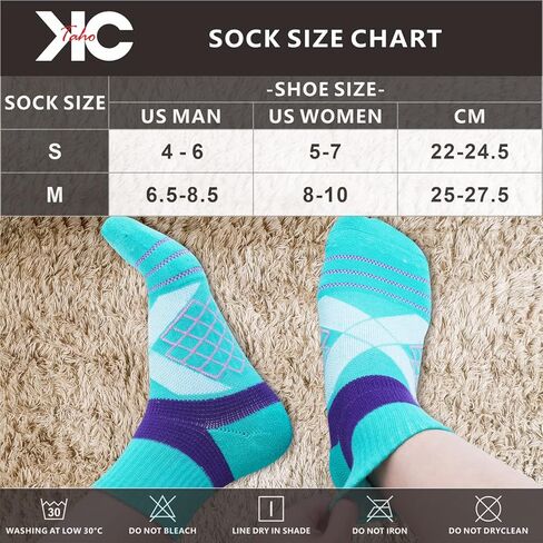 Light Compression Arch Support Athletic Socks for Men & Women (4 Pairs) Cushioned Quarter Socks in Kuwait