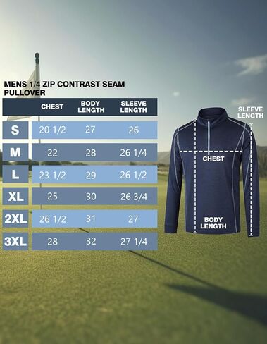 Men's 1/4 Zip Pullover Shirts UPF 50+ Long Sleeve Golf Contrast Seam Pullover Shirts Quick-Dry Athletic Pullover Tops in Kuwait