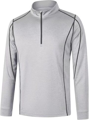 Men's 1/4 Zip Pullover Shirts UPF 50+ Long Sleeve Golf Contrast Seam Pullover Shirts Quick-Dry Athletic Pullover Tops in Kuwait