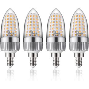 E12 LED Candelabra Bulb, 12W LED Candle Bulbs,100-Watt Light Bulbs Equivalent, Warm White 3000K Chandelier Bulbs, E12 Candelabra Base, 85V-265V, 1200Lumens, Non-Dimmable (4 Pack)