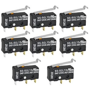 SS -5GL13 Miniature Micro Switch (حزمة من 8) - 5A 125VAC 3 DINS MICRO