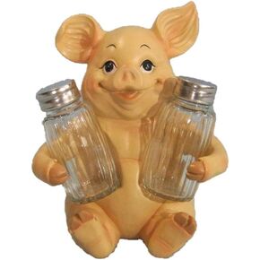 DWK Animal Holder with Salt And Pepper Shaker Set (3 Piece) | Kitchen Décor and Accessories | Salt and Pepper Shakers | Home Décor | Home Decorations… (Pig)