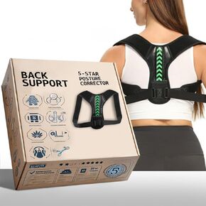 5-Star Posture Corrector For Men And Women, Upper Back Brace, Comfortable Breathable Back Supporter, Shoulder Neck Pain Relief, Hunchback Hump Correction, Size L