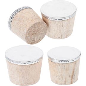 4 Pcs Wooden Bottle Cork Stoppers Replacement Cork for Wine Bottles Kettles and Crafts and Easy to Use for Sealing Wine and Beverage Containers