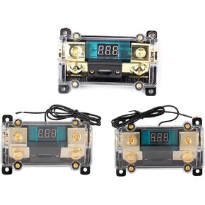 250A Holder,Digital Display Audio Power Holder Stereo Distribution Block Box Car Audio Digital Led Display Holder Inline ANL Holder 0 2 4 Gauge in Out with 250 Amp