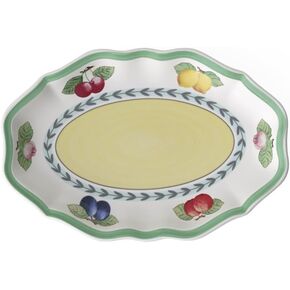 Villeroy & Boch French Garden Fleurence Pickle Dish/Gravy Stand, 9.5 in, Premium Porcelain, White/Multicolored