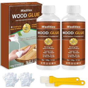 Wood Glue, 300g (10.6oz) Wood Repair Glue for Furniture Heavy Duty, Strong Bond Waterproof Professional Furniture Repair Glue Dries Clear for Woodworking, Furniture, Crafts