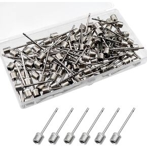 100 pcs Stainless Steel Basketball Pump Needles Air Pump Needle for Basketball Ball Pump Inflation Needles for Balls