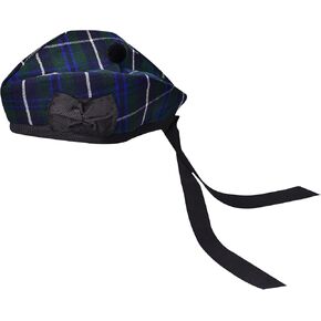 Glengarry Cap-Traditional Scottish Hat, Acrylic Wool Tartan Glengarry hat, Kilts/Bagpipes Accessories