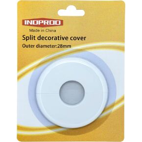 Wall Flange Pipe Cover 1.1 Inch, Fit 1.1" Outer Diameter Plumbing Pipe Tube, ABS Escutcheon Collar Pipe Cover Radiator, White Wall Flange Pipe Cover Split Decoration - 1 Pack (28mm)