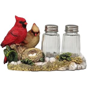 The Bridge Collection Decorative Cardinal Salt And Pepper Shaker Set - Nature Themed Bird Pair Kitchen And Table Top Decor