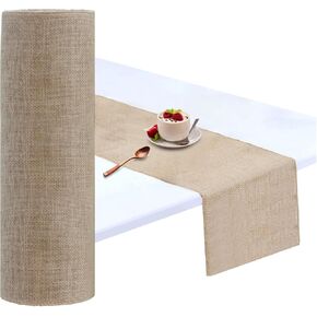 Shatex Burlap Table Runner,14" x50yard High Density Burlap Roll for Rustic Wedding ,Outdoor Tables,Farmhouse Style Party,Home Decor
