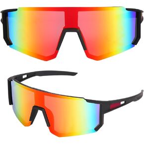 Cycling Glasses Mens Women Mirrored Sports Goggles for MTB Road Bike Hiking Baseball UV400 Protection