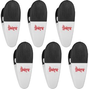 Siskiyou Sports NCAA Nebraska Cornhuskers Chip Clip Magnets, 6pk White, One Size