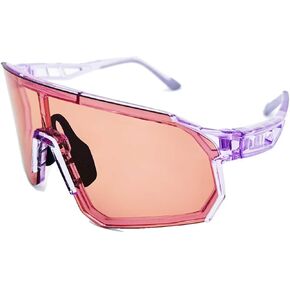 نظارات Veilglam Pro Pickleball للنساء ، عدسات وردية وردية وردية ملونة نظارات واقية من الحماية من الأشعة فوق البنفسجية السلامة في الهواء الطلق ANSI Z87.1 مضاد للضباب خدش القرع