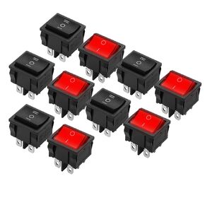 YAODHAOD On/Off/On Boat Toggle Rocker Switch 6 Pin 3 Position Black and 2 Position Red Power Switch AC 250V/10A for Motor Car Auto Boat (Red 5PCS+Black 5PCS)