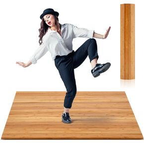 Tap Mat Dance Mat Portable Tap Board 38.5 x 48 Inches Made of 8 mm Thick Solid Bamboo with Clear Sound Feedback Portable Heavy Duty Dance Floor Mat Exercise Flooring Professional Student