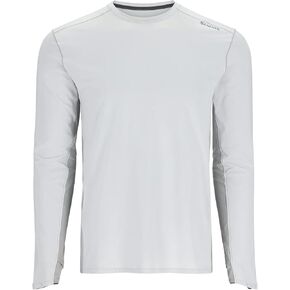 Simms SolarFlex Crewneck Long Sleeve Fishing Shirt for Men: UPF 50+ Sun Protection, Quick-Dry, Odor-Resistant (Sterling/Cinder, X-Large)